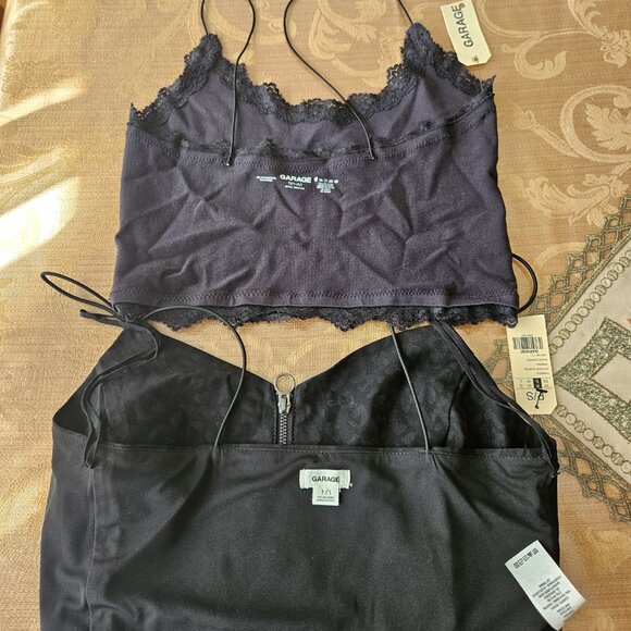 NWT Set of 2 Black Garage Crop Cami - Picture 5 of 10